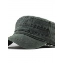 Men's Stylish Protective Hat Street Dailywear Pure Color Flat Top Adjustable Baseball Cap Black Hat Portable