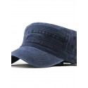 Men's Stylish Protective Hat Street Dailywear Pure Color Flat Top Adjustable Baseball Cap Black Hat Portable