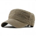 Men's Stylish Protective Hat Street Dailywear Pure Color Flat Top Adjustable Baseball Cap Black Hat Portable