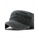 Men's Stylish Protective Hat Street Dailywear Pure Color Flat Top Adjustable Baseball Cap Black Hat Portable