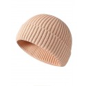 Men's Simple Beanie Slouchy Daily Outdoor Knitted Pure Color Hat Windproof Breathable Sports Fall Winter Men Hats All-match Thicken Warmth Landlord Cap Skull Cap - Black
