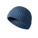 Men's Simple Beanie Slouchy Daily Outdoor Knitted Pure Color Hat Windproof Breathable Sports Fall Winter Men Hats All-match Thicken Warmth Landlord Cap Skull Cap - Black