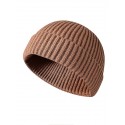 Men's Simple Beanie Slouchy Daily Outdoor Knitted Pure Color Hat Windproof Breathable Sports Fall Winter Men Hats All-match Thicken Warmth Landlord Cap Skull Cap - Black