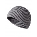 Men's Simple Beanie Slouchy Daily Outdoor Knitted Pure Color Hat Windproof Breathable Sports Fall Winter Men Hats All-match Thicken Warmth Landlord Cap Skull Cap - Black