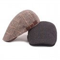 Men's Casual Flat Cap Street Daily Outdoor Print Plaid Hat Windproof Comfort Breathable / Fall / Winter / 1 PC