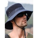 Men's Basic Sun Hat Boonie Hat Wide Birm Bucket Hat for Fishing Hiking Garden Beach Breathable Packable Solid Colored Hat