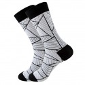 1 Pair Men's Fashion Novelty Socks Colorful Dress Crew Socks Sports Outdoor White Cute Funky Patterned Casual Cotton Socks Cartoon Autumn And Winter Plaid Colorful Retro Business Party Dress