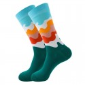1 Pair Men's Fashion Novelty Socks Colorful Dress Crew Socks Sports Outdoor White Cute Funky Patterned Casual Cotton Socks Cartoon Autumn And Winter Plaid Colorful Retro Business Party Dress