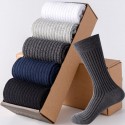 Men's 5 Pairs Socks Casual Socks Comfort Solid Colored Medium Fall & Winter Multi color Black 4 Black 1