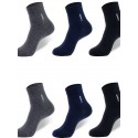 6 Pairs Comfort Men's Socks Solid Colored Socks Medium Casual Multi color hosiery crew socks