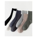 Men's 3 Pairs Socks Sport Socks / Athletic Socks Casual Socks Fashion Comfort Solid Colored Medium Fall & Winter White Black Army Green