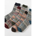 Men's 5 Pairs Socks Fashion Comfort Multi Color Warm Fall & Winter Multi color Black 1 Black