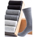 Men's 6 Pairs Socks Casual Socks Comfort Solid Colored Medium Fall & Winter Multi color Black 1 White