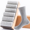 Men's 6 Pairs Socks Casual Socks Comfort Solid Colored Medium Fall & Winter Multi color Black 1 White