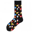 Men's 1 Pair Socks Mixed Color Sports and Outdoors Medium Spring, Fall, Winter, Summer Multi color Black 1 Green