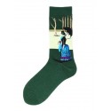 Men's 1 Pair Socks Mixed Color Sports and Outdoors Medium Spring, Fall, Winter, Summer Light Blue Green Black
