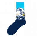 Men's 1 Pair Socks Mixed Color Sports and Outdoors Medium Spring, Fall, Winter, Summer Light Blue Green Black