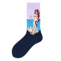 Men's 1 Pair Socks Mixed Color Sports and Outdoors Medium Spring, Fall, Winter, Summer Light Blue Green Black