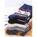 Men's 5 Pairs Socks Casual Socks Comfort Striped Plaid Checkered Solid Colored Medium Fall & Winter Multi color Black Gray