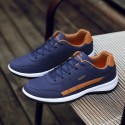 Men's Sneakers Comfort Shoes Daily Outdoor Walking Shoes PU Black / Red White Dark Blue Fall