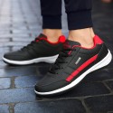 Men's Sneakers Comfort Shoes Daily Outdoor Walking Shoes PU Black / Red White Dark Blue Fall