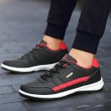 Men's Sneakers Comfort Shoes Daily Outdoor Walking Shoes PU Black / Red White Dark Blue Fall