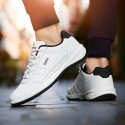 Men's Sneakers Comfort Shoes Daily Outdoor Walking Shoes PU Black / Red White Dark Blue Fall