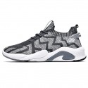 Men's Fashion Sneakers Air Cusion Summer Men Woven Casual Walking Shoes Front Lace-up Breathable Knitted Running Outdoor Sports Shoes Men Fall Spring
