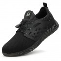 Men Lightweight Safety Shoes  Steel Toe Cap Sports Outdoor Sneakers Slip Resistant Work Shoes Breathable Green Black Grey