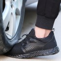 Men Lightweight Safety Shoes  Steel Toe Cap Sports Outdoor Sneakers Slip Resistant Work Shoes Breathable Green Black Grey