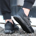 Men Lightweight Safety Shoes  Steel Toe Cap Sports Outdoor Sneakers Slip Resistant Work Shoes Breathable Green Black Grey