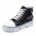 Men's Sneakers Comfort Shoes Casual Daily Walking Shoes Canvas Mid-Calf Boots Black Blue Fall Spring