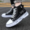 Men's Sneakers Comfort Shoes Casual Daily Walking Shoes Canvas Mid-Calf Boots Black Blue Fall Spring