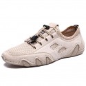 Men's Sneakers Casual British Daily Outdoor Walking Shoes Mesh Massage Non-slipping Light Brown Gray Fall Summer