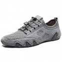 Men's Sneakers Casual British Daily Outdoor Walking Shoes Mesh Massage Non-slipping Light Brown Gray Fall Summer