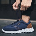 Men's Trainers Athletic Shoes Comfort Shoes Sporty Casual Athletic Outdoor Running Shoes Walking Shoes PU Wear Proof Black / Gold Black / Red Blue Color Block Fall Spring