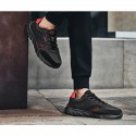 Men's Trainers Athletic Shoes Comfort Shoes Sporty Casual Athletic Outdoor Running Shoes Walking Shoes PU Wear Proof Black / Gold Black / Red Blue Color Block Fall Spring