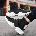 Men's Trainers Athletic Shoes Sporty Casual Daily Outdoor Running Shoes Fitness & Cross Training Shoes Tissage Volant Breathable Wear Proof Black and White White Black Fall Summer