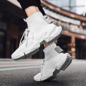 Men's Trainers Athletic Shoes Sporty Casual Daily Outdoor Running Shoes Fitness & Cross Training Shoes Tissage Volant Breathable Wear Proof Black and White White Black Fall Summer