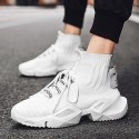 Men's Trainers Athletic Shoes Sporty Casual Daily Outdoor Running Shoes Fitness & Cross Training Shoes Tissage Volant Breathable Wear Proof Black and White White Black Fall Summer