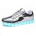 Men's Sneakers LED Shoes Daily Walking Shoes PU Height-increasing Booties / Ankle Boots Silver Gold White Spring