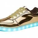 Men's Sneakers LED Shoes Daily Walking Shoes PU Height-increasing Booties / Ankle Boots Silver Gold White Spring