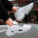 Men's Trainers Athletic Shoes Casual Athletic Walking Shoes Elastic Fabric Breathable Non-slipping Wear Proof Black and White White Red Fall