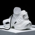 Men's Trainers Athletic Shoes Casual Athletic Walking Shoes Elastic Fabric Breathable Non-slipping Wear Proof Black and White White Red Fall