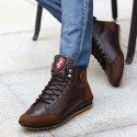Men's Oxfords Comfort Shoes Outdoor Walking Shoes PU Light Brown Dark Brown Blue Fall Spring