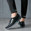 Men's Loafers & Slip-Ons Comfort Loafers Comfort Shoes Driving Shoes Casual Daily Outdoor Microfiber Wear Proof Black Brown Blue Color Block Fall Spring Summer