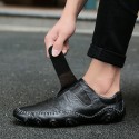 Men's Loafers & Slip-Ons Comfort Shoes Driving Loafers Casual Daily Outdoor Walking Shoes Nappa Leather Non-slipping Wear Proof Black Brown Fall Spring Summer