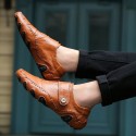 Men's Loafers & Slip-Ons Comfort Shoes Driving Loafers Casual Daily Outdoor Walking Shoes Nappa Leather Non-slipping Wear Proof Black Brown Fall Spring Summer