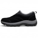 Men's Loafers & Slip-Ons Sporty Look Comfort Shoes Fur Lined Sporty Casual Daily Outdoor Walking Shoes PU Black Gray Brown Fall Winter