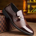 Men's Oxfords Leather Loafers Vintage Classic British Wedding Daily Office & Career Rubber Brown punch Black punch Black Fall Summer